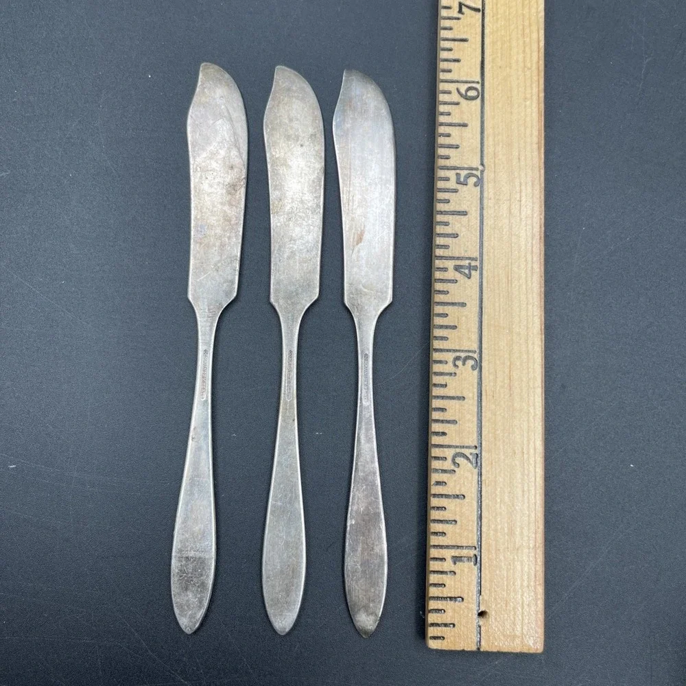 Oneida Nobility Plate Reverie 1937 Silverplate Lot 3 Master Butter‎ Knives